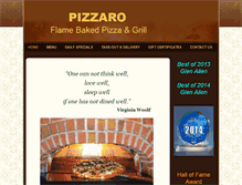 Tablet Screenshot of pizzaropizza.com